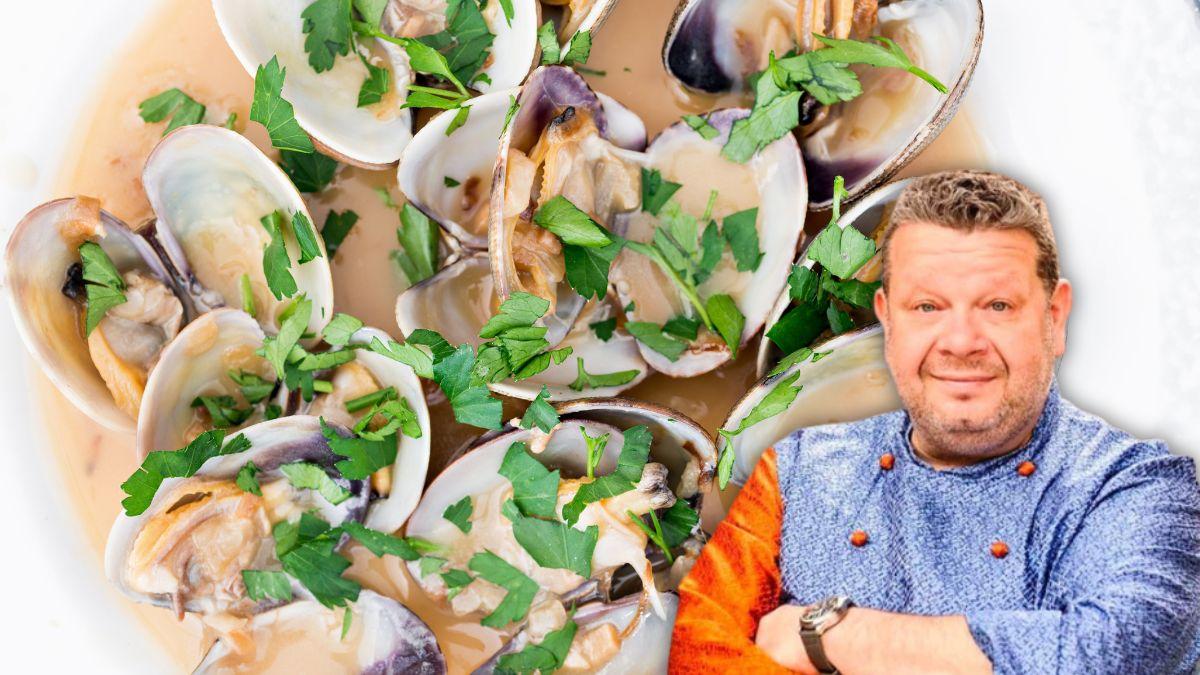 Alberto Chicote, chef: “Las almejas a la marinera más ricas no solo llevan ajo, se hacen con 1 cucharadita de pimiento choricero y medio vaso de vino blanco”