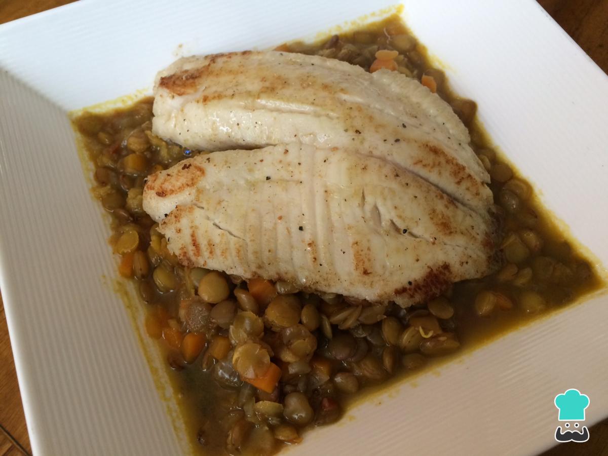 Receta de Lentejas con pescado