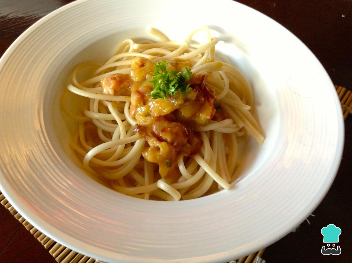 Receta de Espaguetis a la naranja