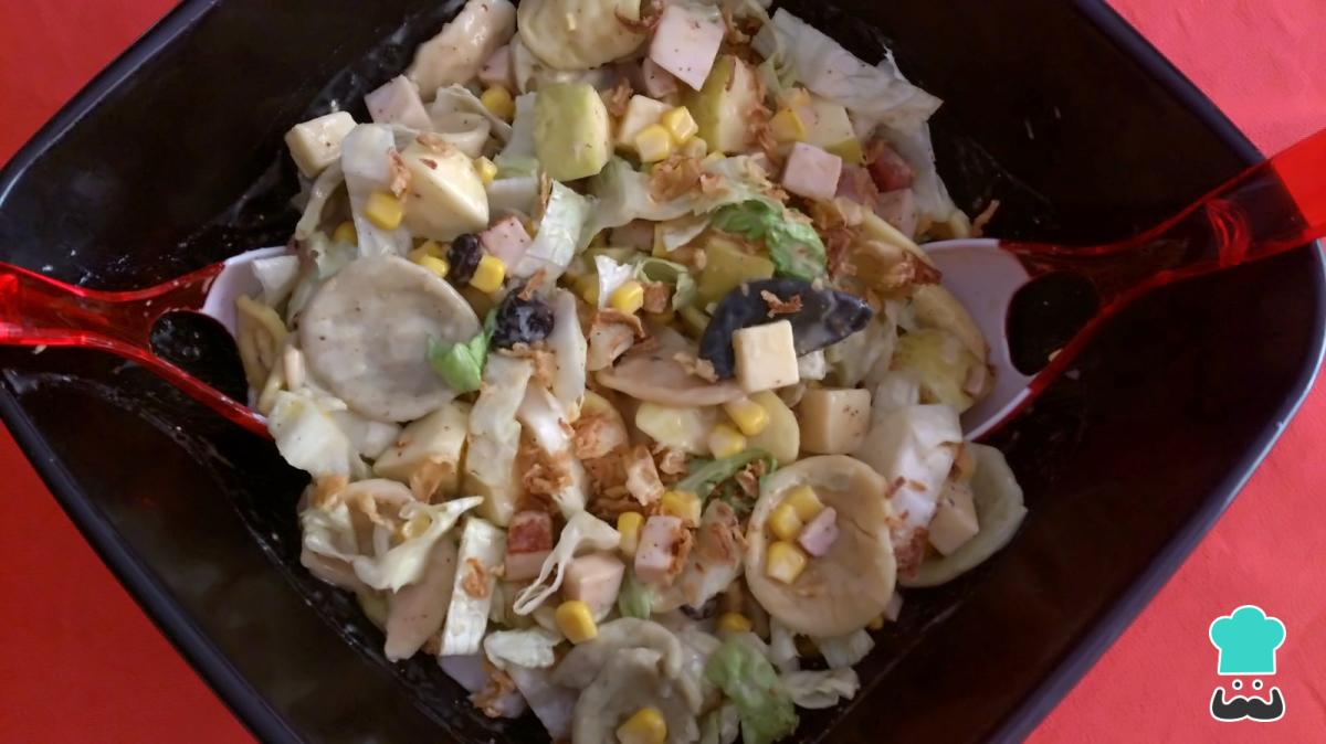 Receta de Ensalada de pasta con bacon y queso