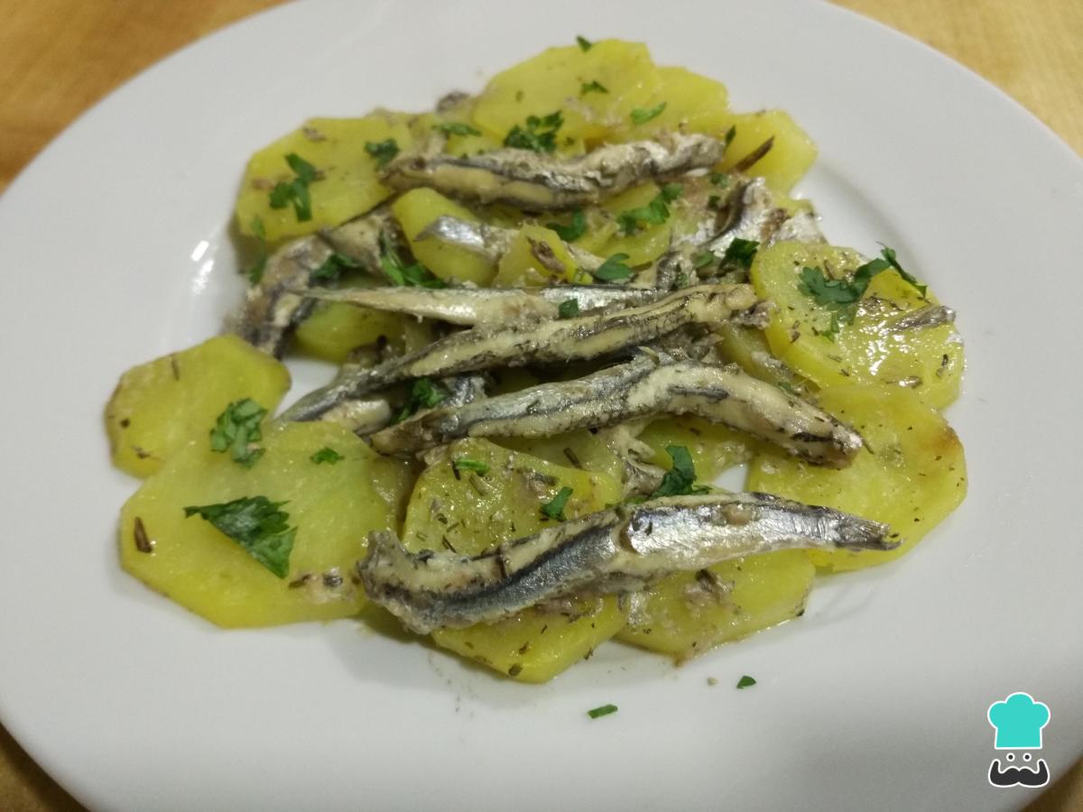 Receta de Boquerones al horno con patatas