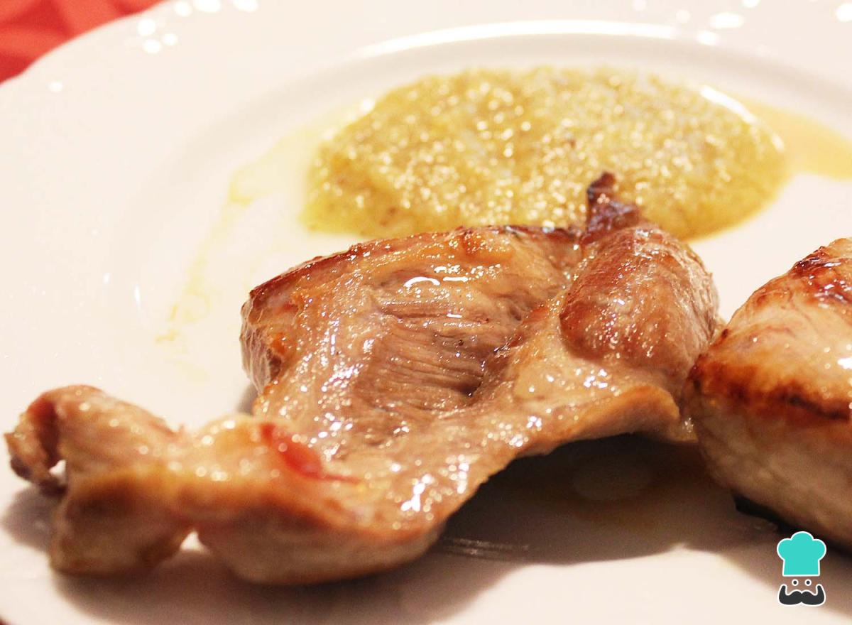 Receta de Carré de cerdo con puré de manzanas