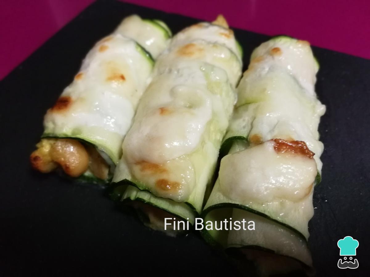 Receta de Canelones de calabacín y pollo