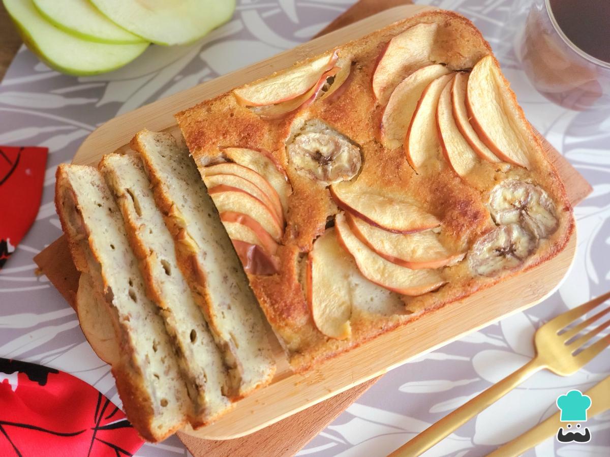 Receta de Bizcocho de avena, plátano y manzana