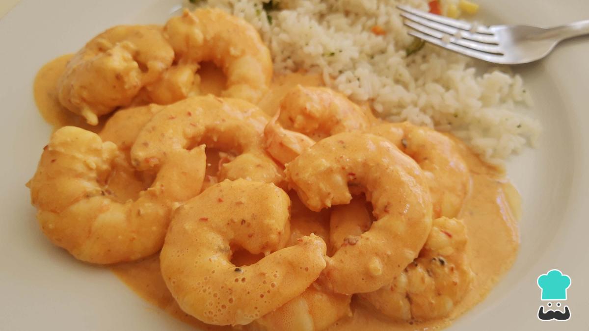 Receta de Camarones a la crema con chipotle