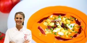 Marta Verona, chef: “Parece salmorejo, pero es una sopa fría más sana que se hace con 1 bote de garbanzos y pimientos del piquillo”