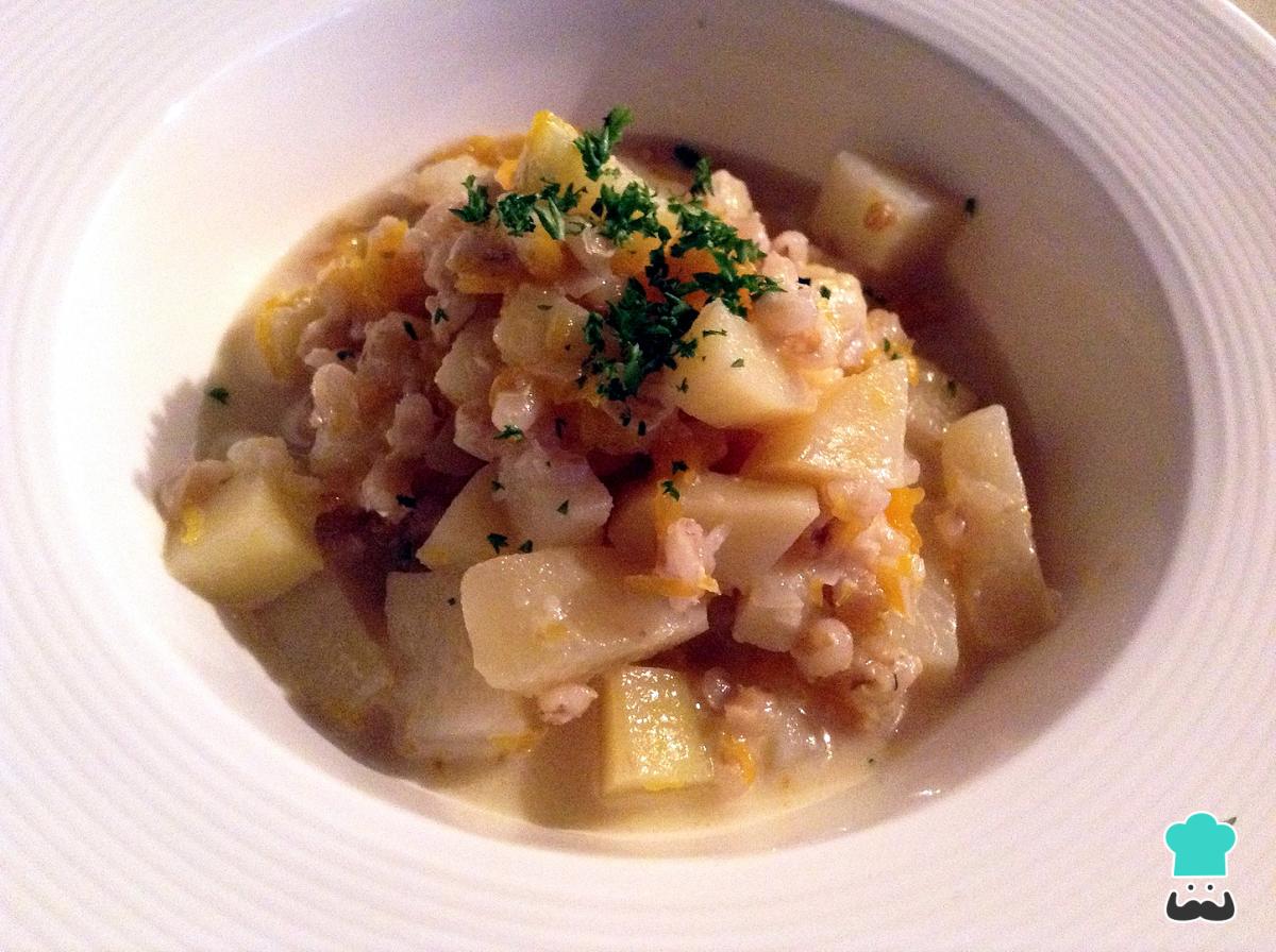 Receta de Papas con mote