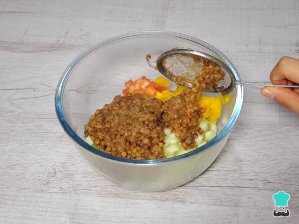 Receta de Ensalada de lentejas de bote - Paso 5