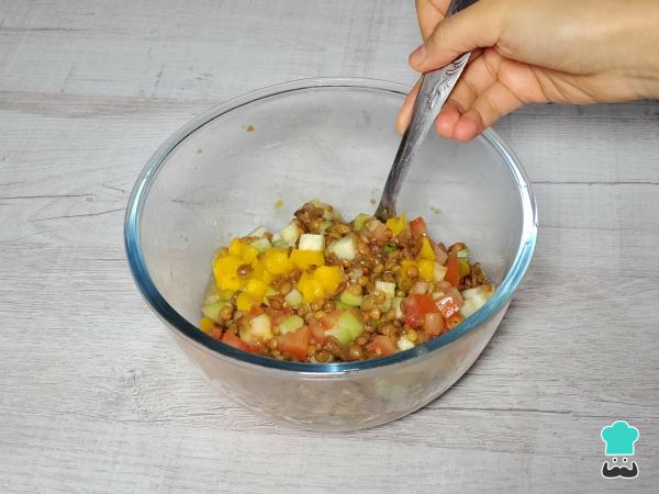 Receta de Ensalada de lentejas de bote - Paso 7