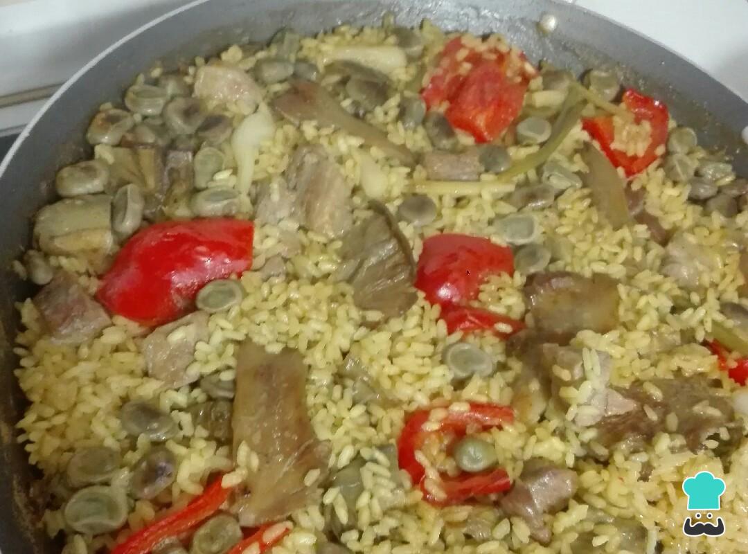 Paella de magro y verduras