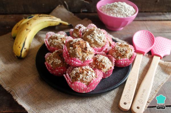 Receta de Magdalenas de avena y plátano