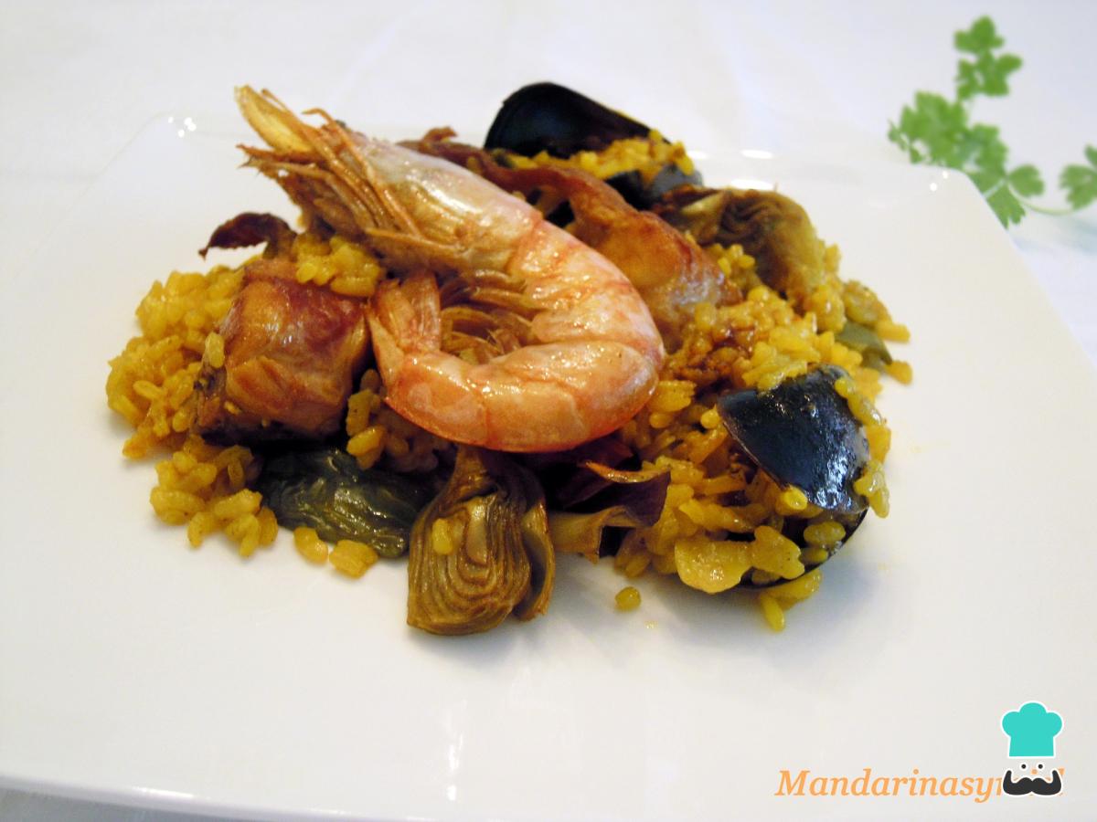 Receta de Paella mixta con costillas