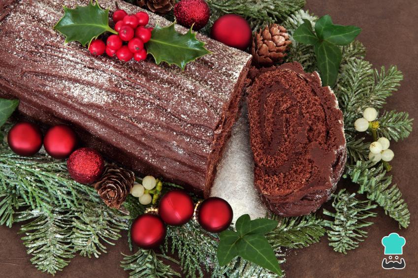 Tronco de Navidad de chocolate Tronco de Navidad de chocolate