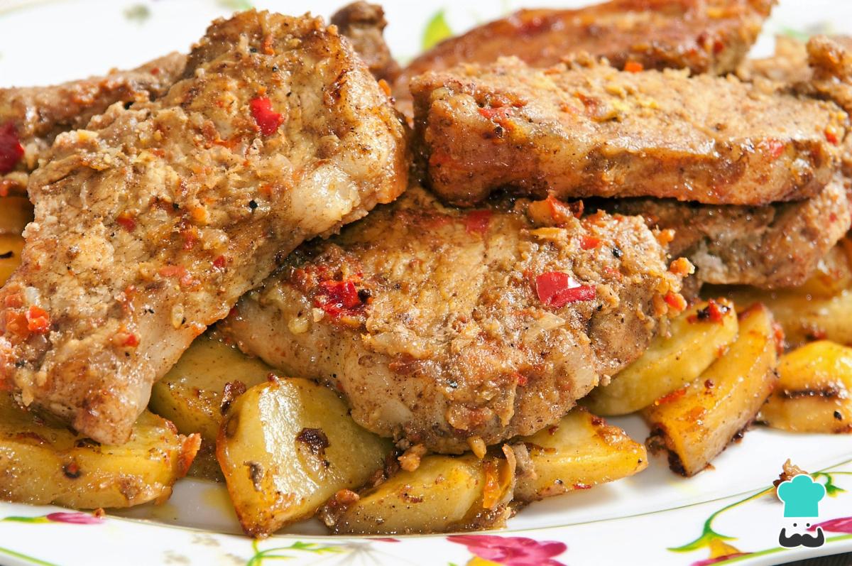 Receta de Lomo al horno con patatas