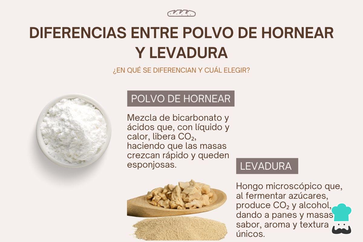¿Polvo de hornear y levadura es lo mismo?