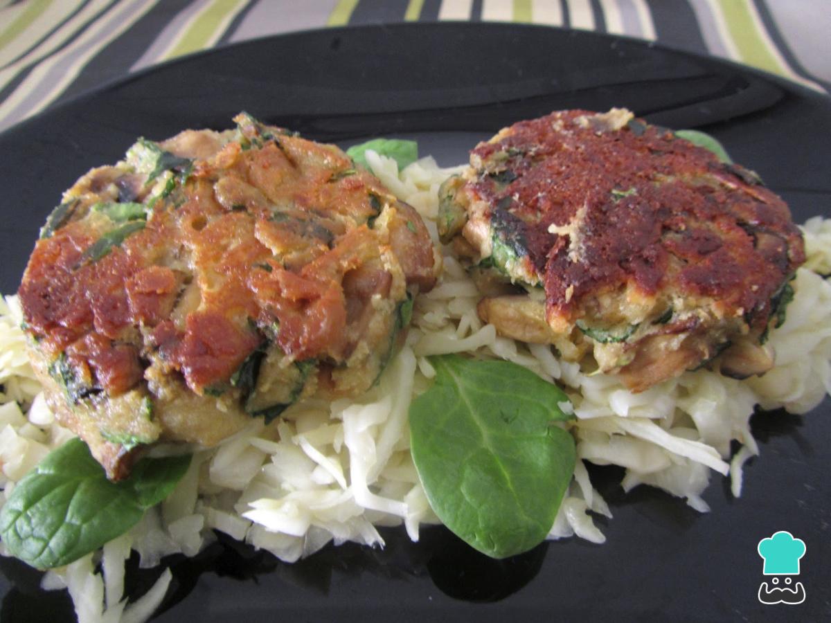 Receta de Tortitas de espinacas con champiñones