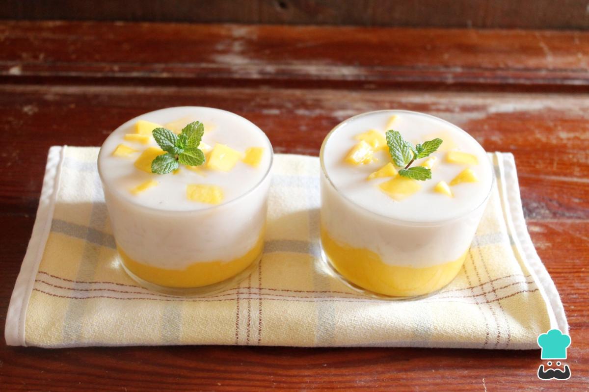 Receta de Arroz con leche de coco y mango