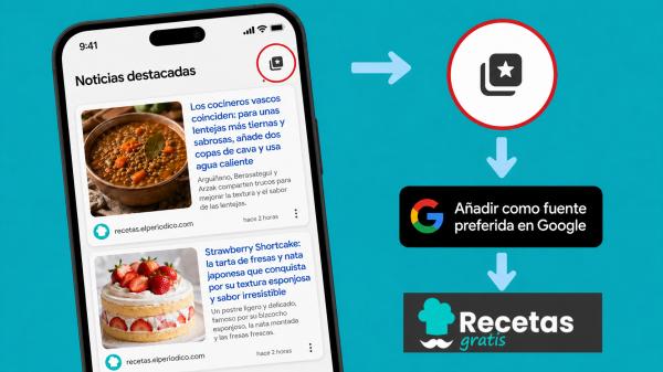 Añade Recetas Gratis como fuente preferida y no te pierdas nuestras noticias