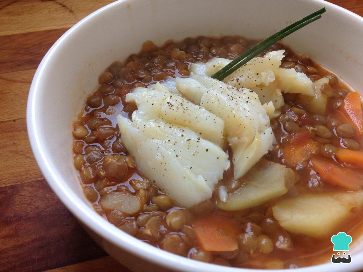 Receta de Lentejas con bacalao