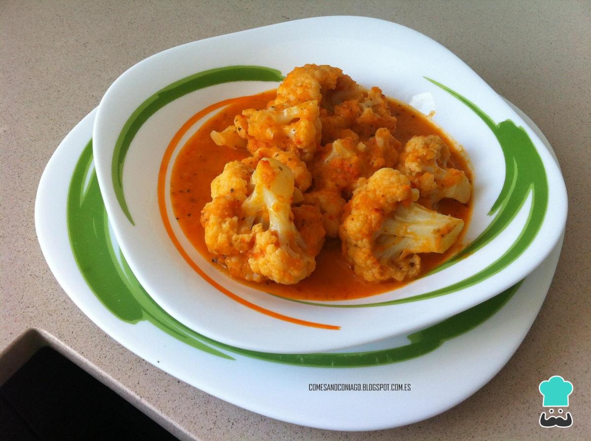 Receta de Coliflor en salsa de tomates