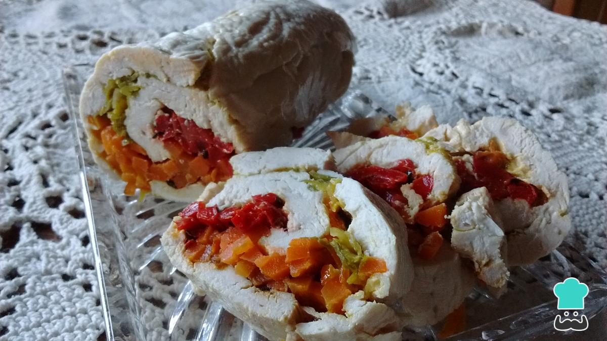 Receta de Arrollado de pollo con verduras