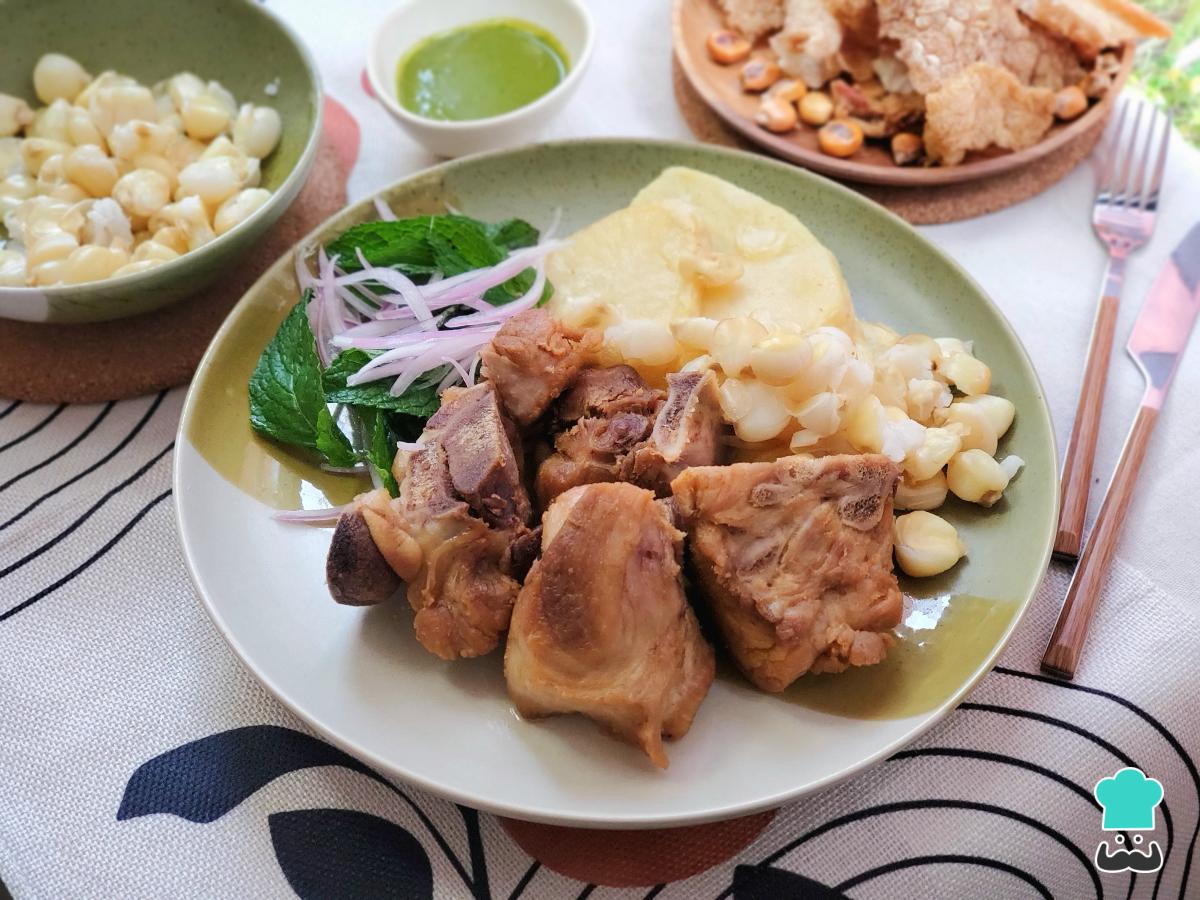 Receta de Chicharrón con mote