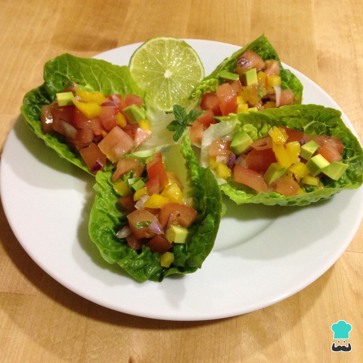 Receta de Tacos de lechuga vegetarianos