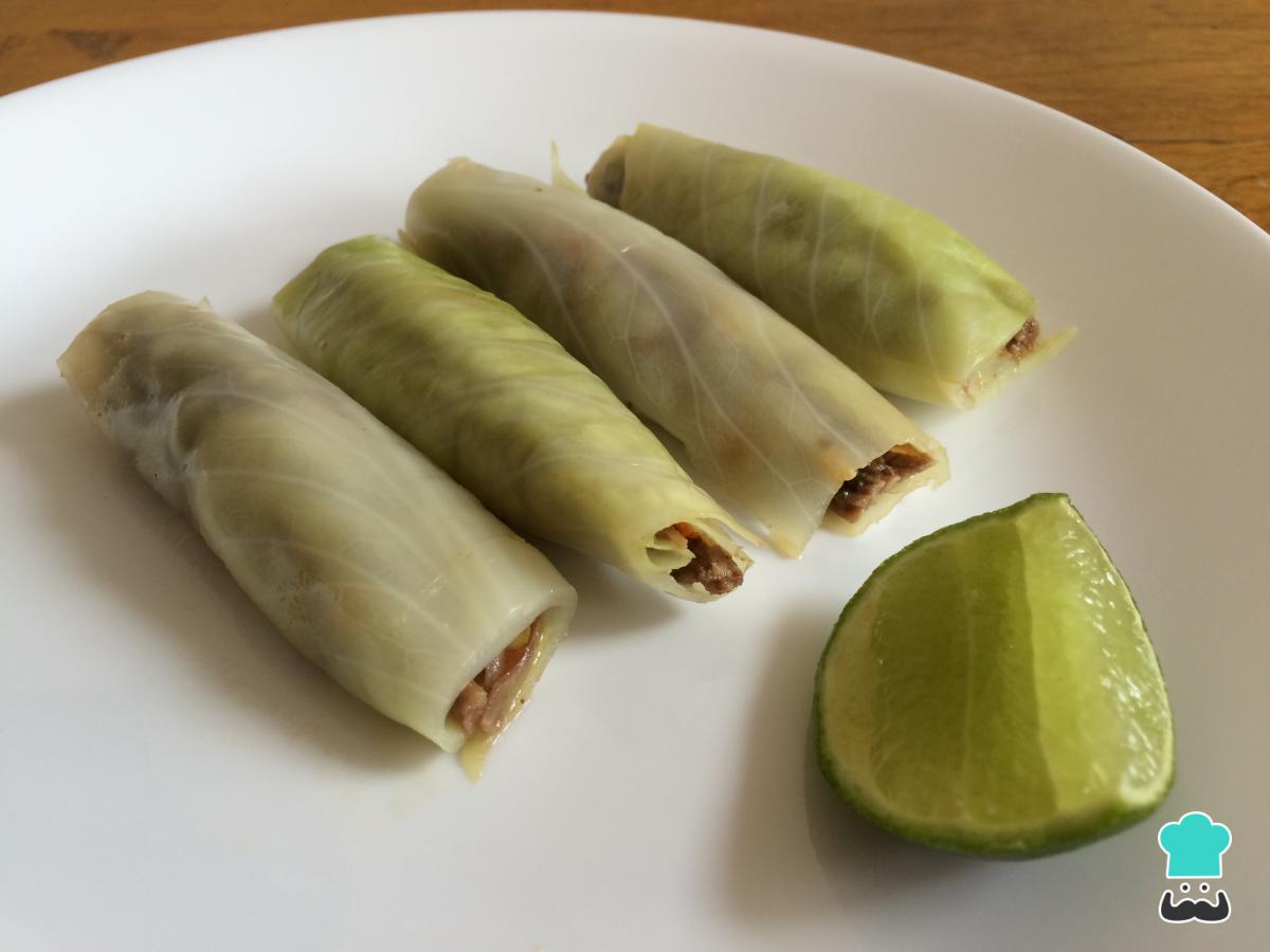Receta de Rollitos de repollo con carne