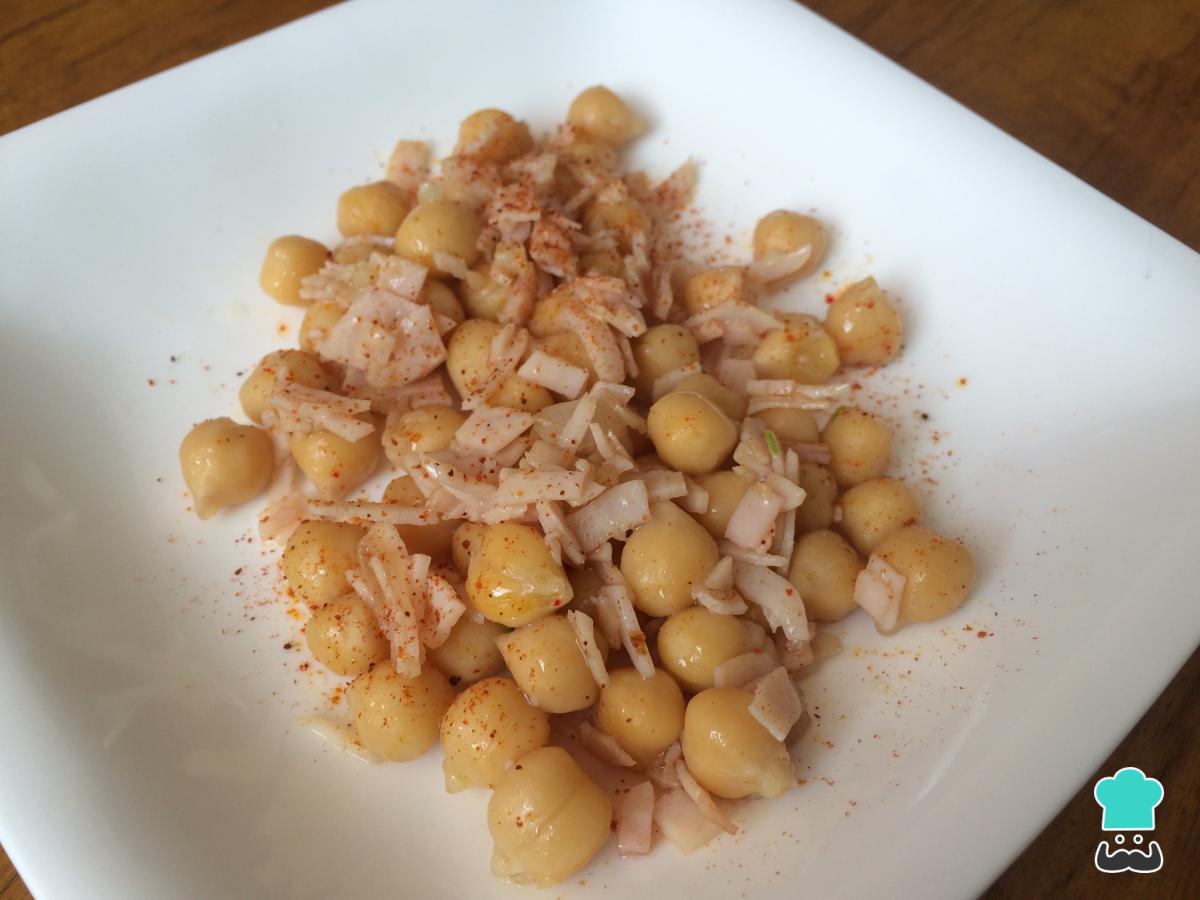 Receta de Garbanzos salteados con jamón