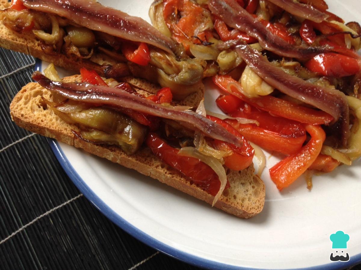 Receta de Escalivada con anchoas