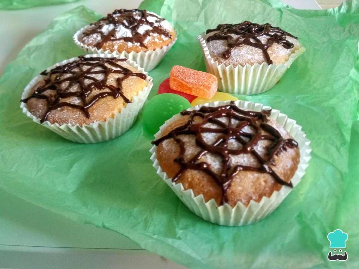 Receta de Magdalenas de araña para Halloween