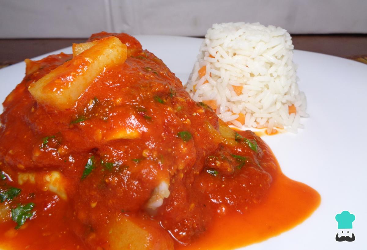 Receta de Pollo en salsa de chile cascabel