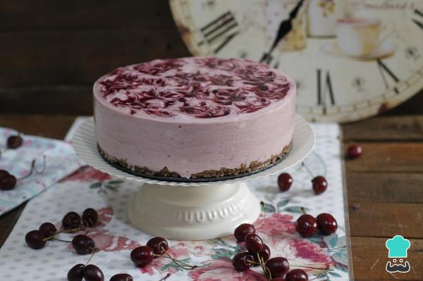 Receta de Cheesecake de cereza sin hornear