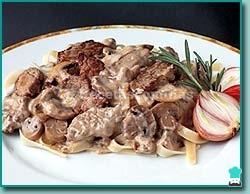 Receta de Solomillo de buey Stroganoff