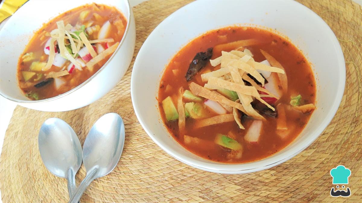 Receta de Sopa de tortilla vegana