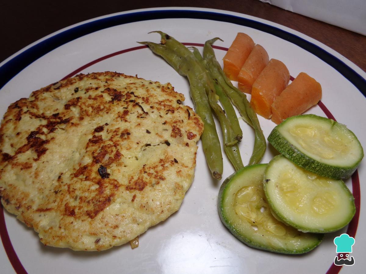 Receta de Milanesa de pollo a la plancha con vegetales