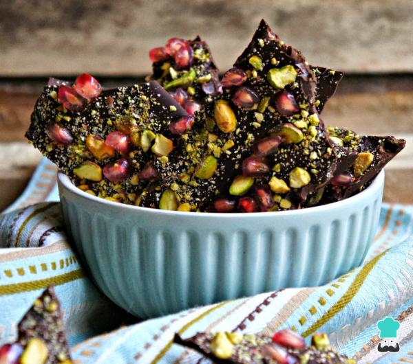 Receta de Tejas de chocolate y pistachos