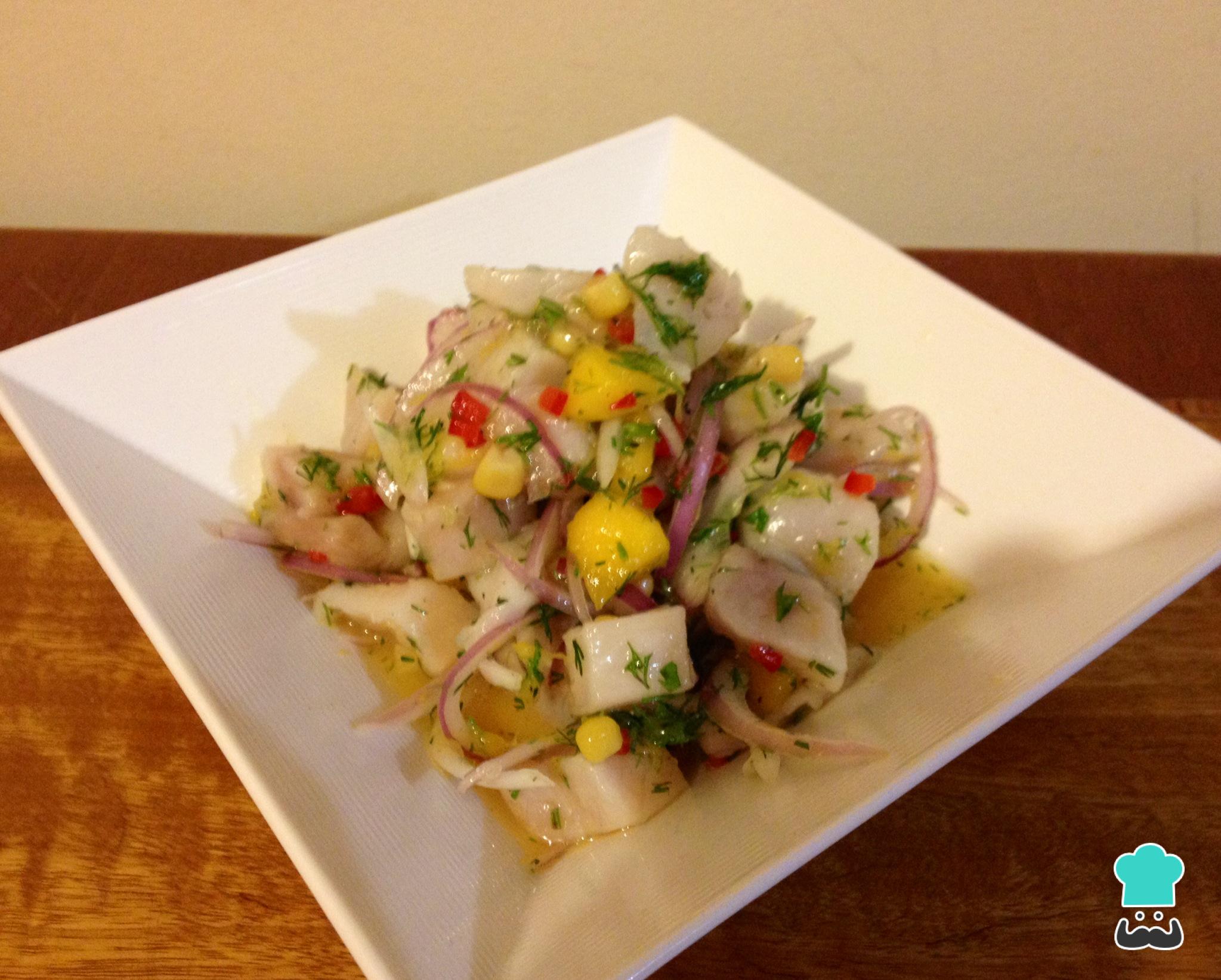 Ceviche de tilapia con mango Fácil