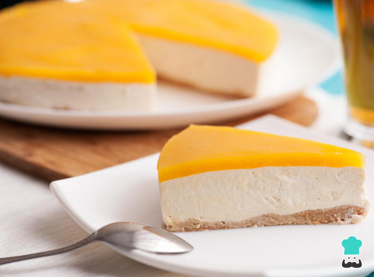 Receta de Cheesecake de mango sin horno