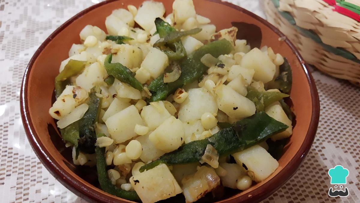 Receta de Papas con rajas