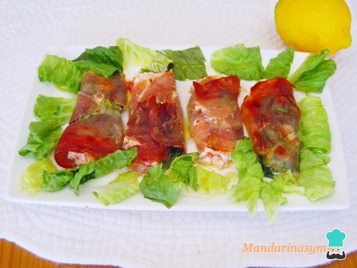 Receta de Rollitos de jamón serrano rellenos