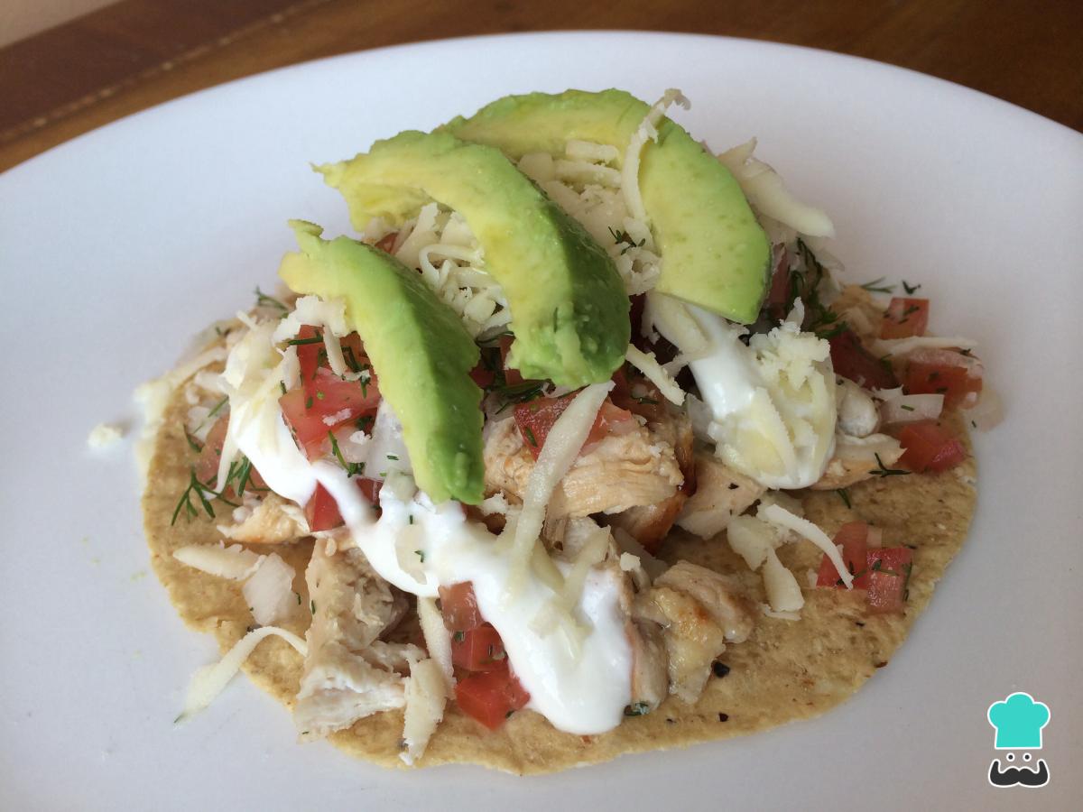 Receta de Tostadas mexicanas con pollo