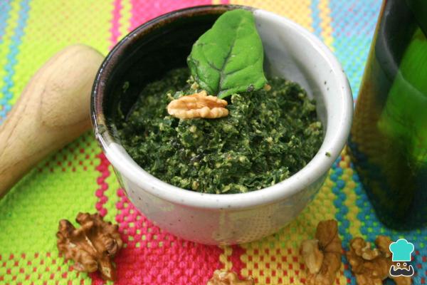 Receta de Pesto de espinacas vegano