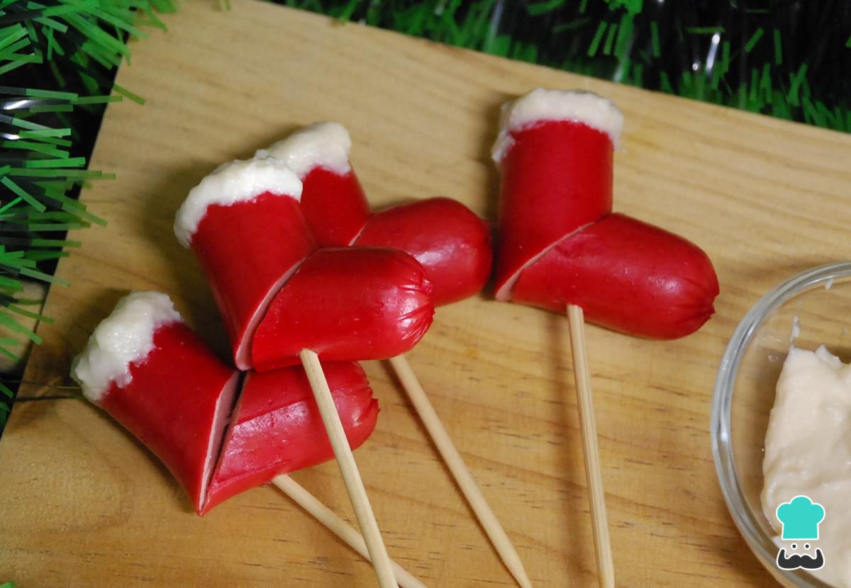 Receta de Aperitivos para Navidad: botas de salchichas
