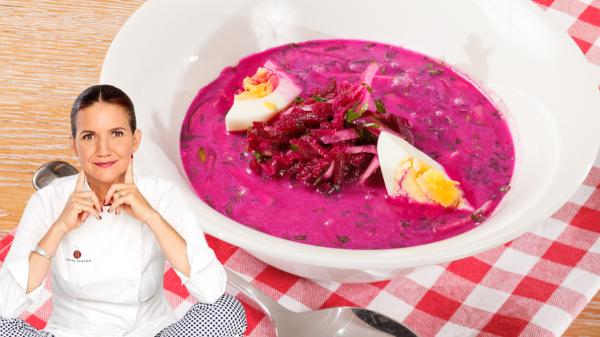 Samantha Vallejo-Nágera, chef: “El secreto de esta deliciosa crema fría está en saltear las remolachas con mantequilla”
