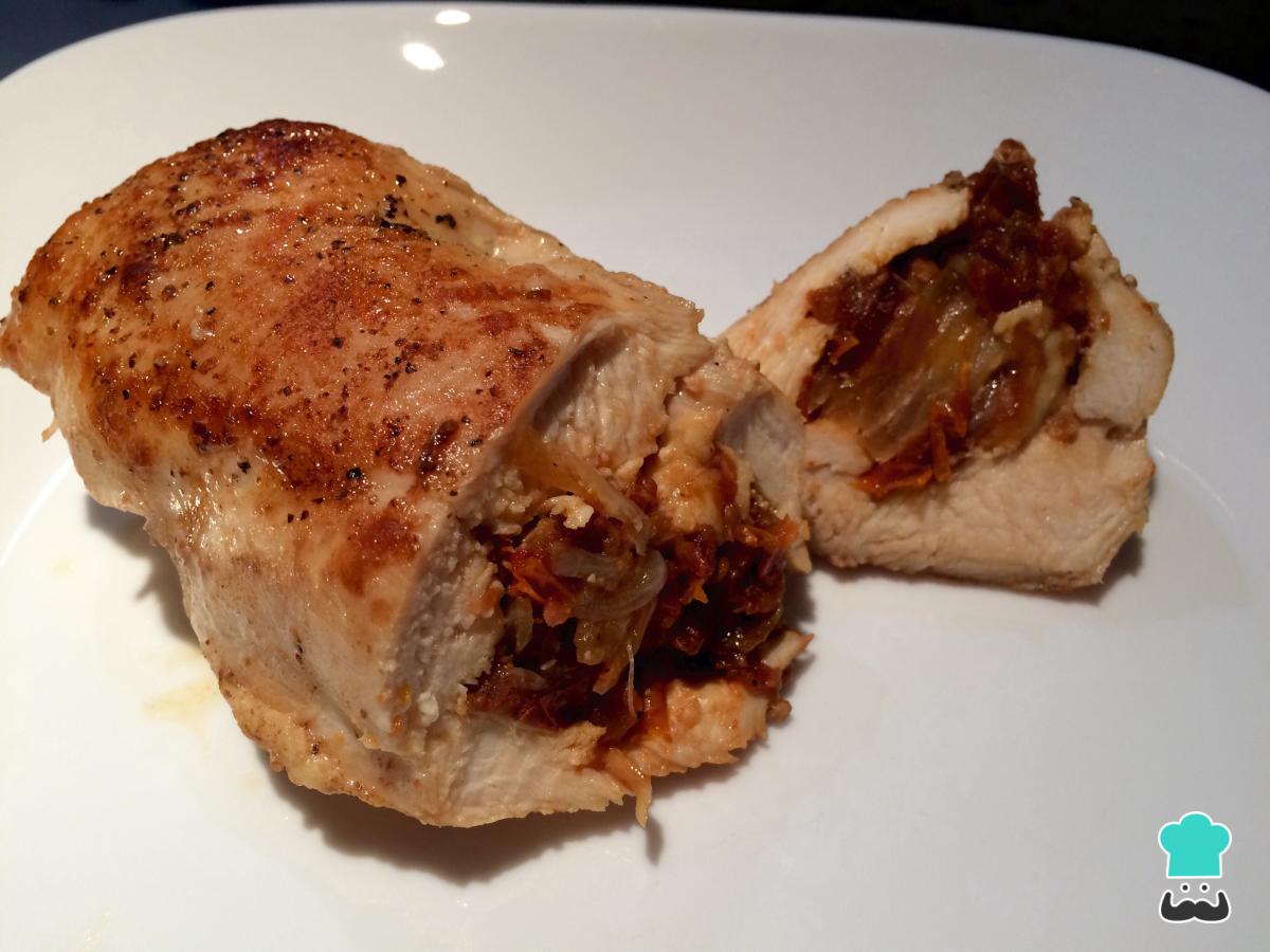 Receta de Pollo relleno de tomates secos