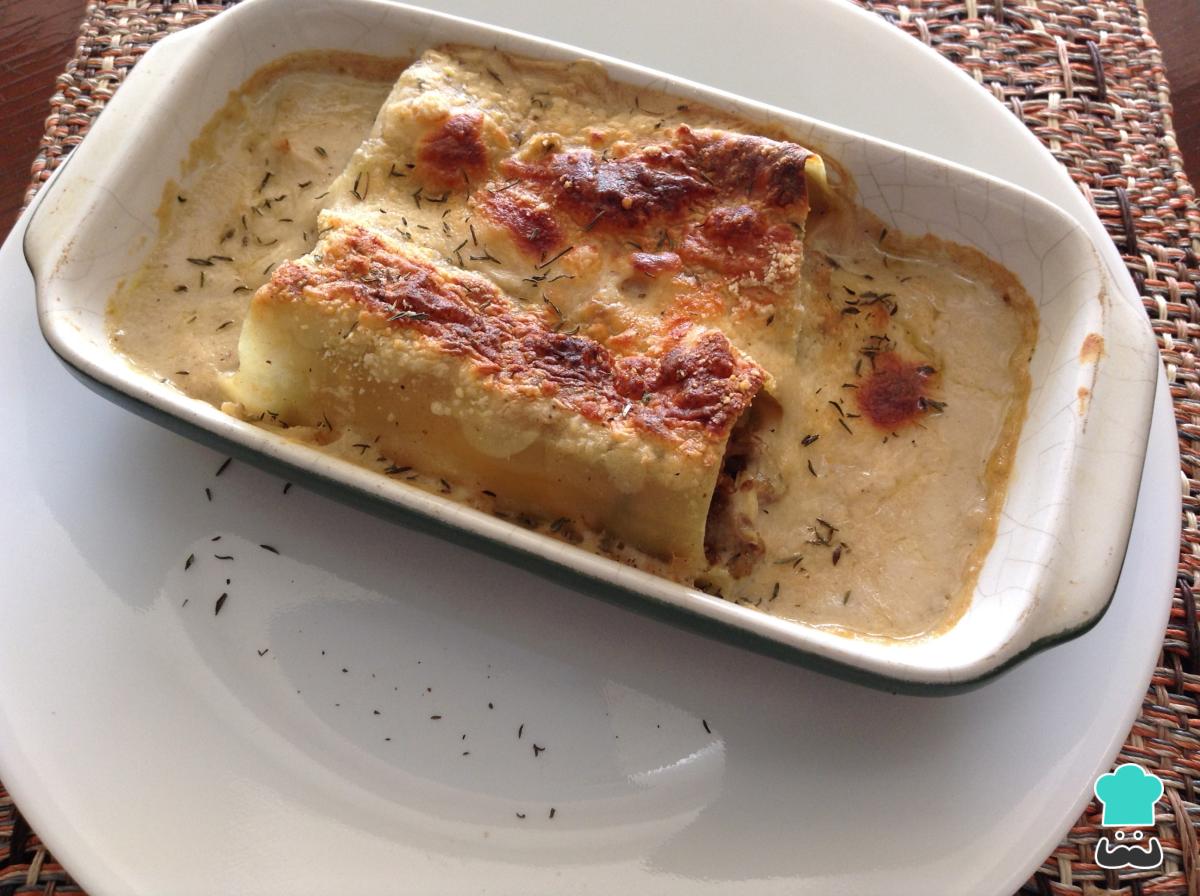 Receta de Canelones de pollo y pate