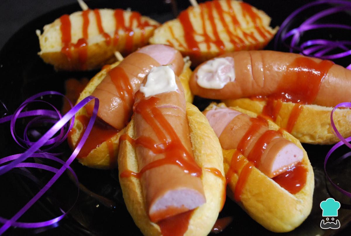 Receta de Dedos de salchicha para Halloween