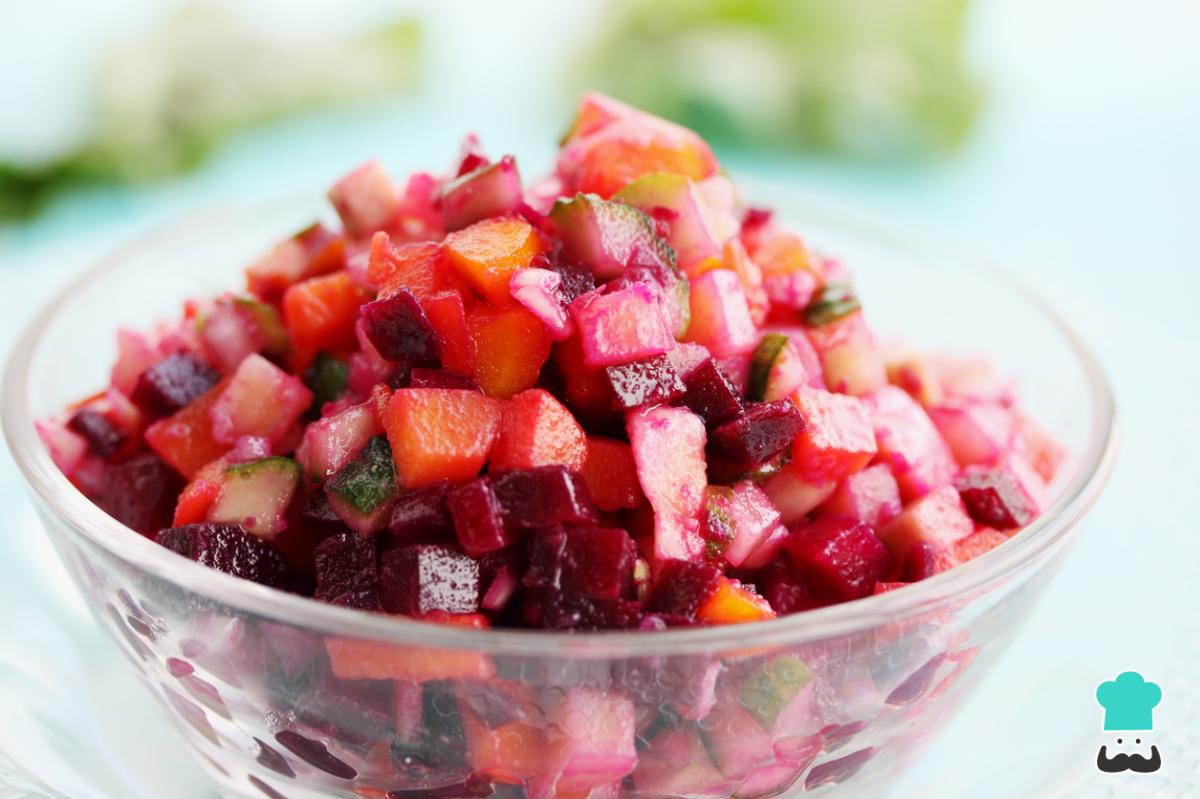 Receta de Ensalada de navideña de betabel dulce (o remolacha cocida)