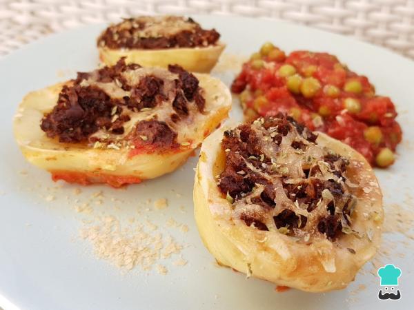 Receta de Papas rellenas con carne de soja veganas